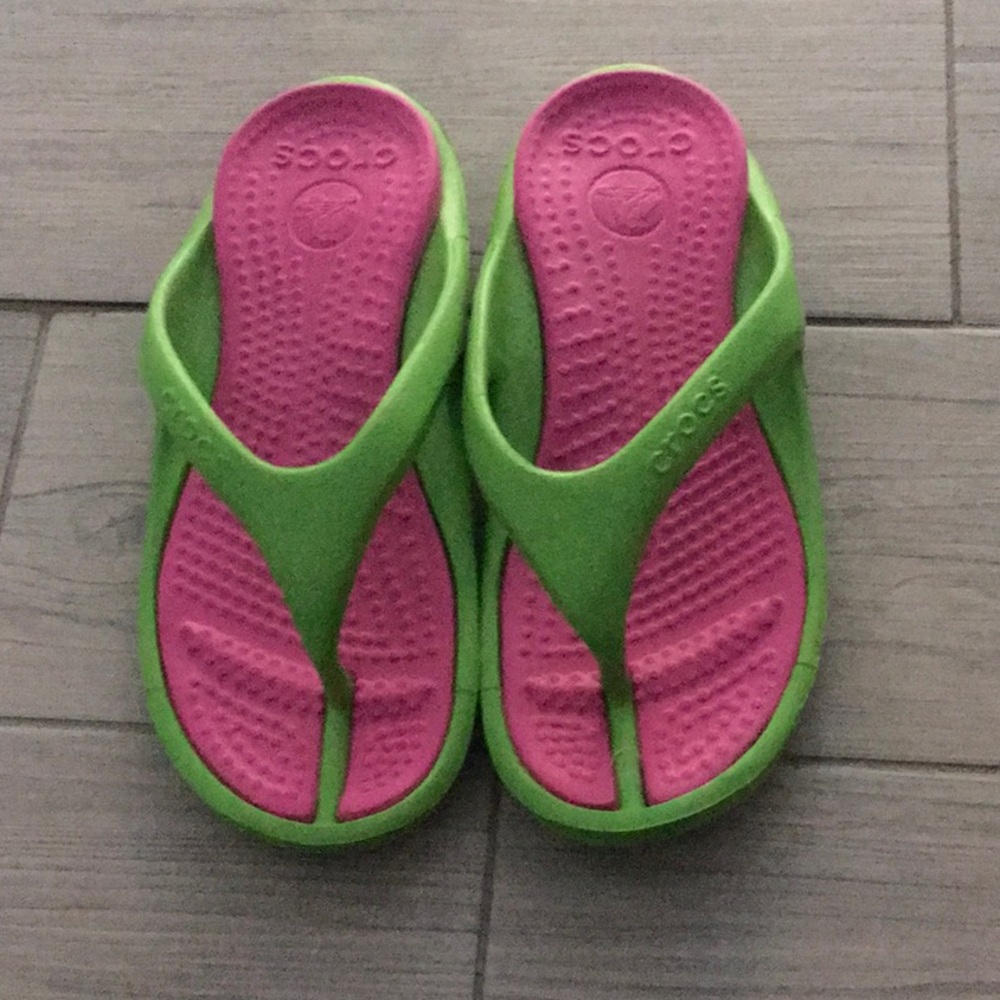 Pink & Green Crocs